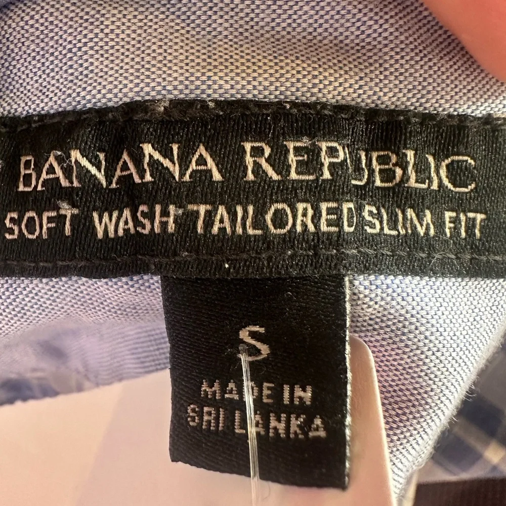 Banana Republic Light Blue Checkered Shirt